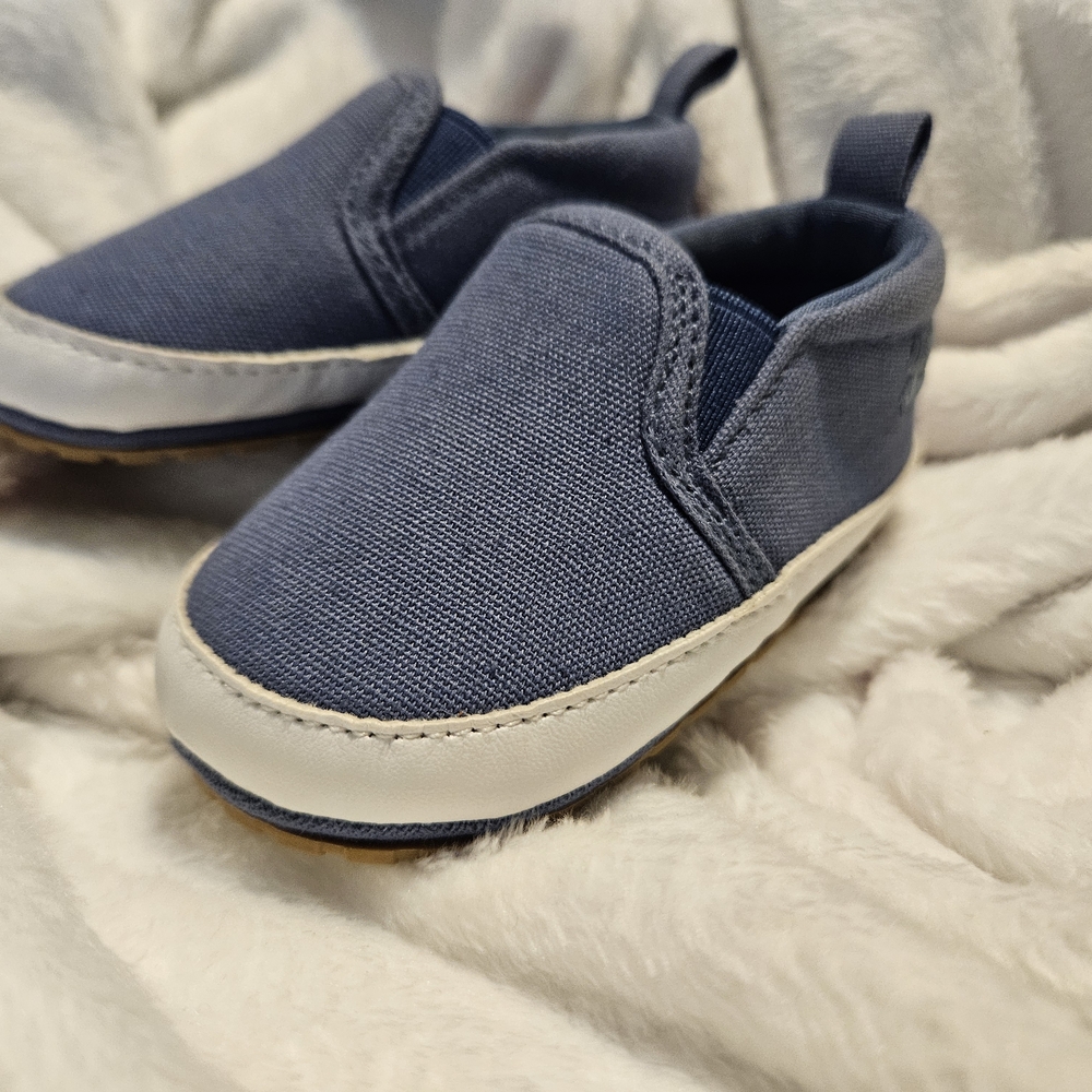 Lucky Brand Navy and White Baby Slip-On Shoes